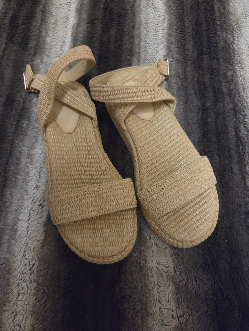 Women's Woven Ankle-Strap Sandals Size 10